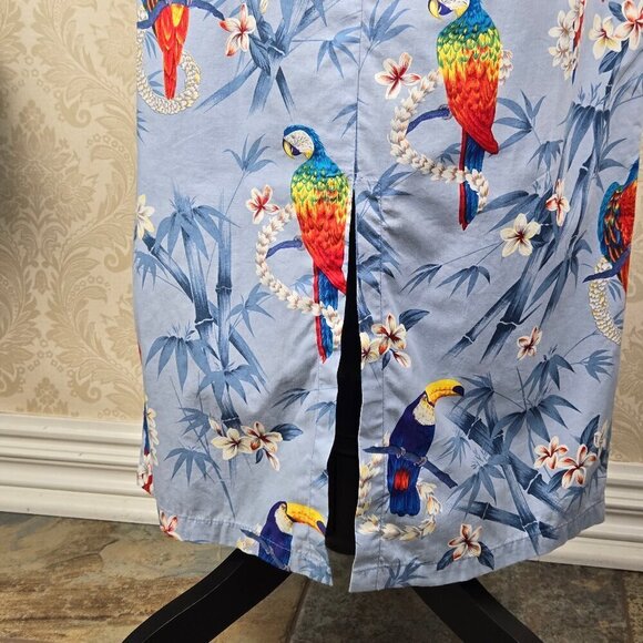 Hilo Hattie the Hawaiian Original Size 10 Blue Dress Florals Birds Sleeveless - Picture 7 of 14